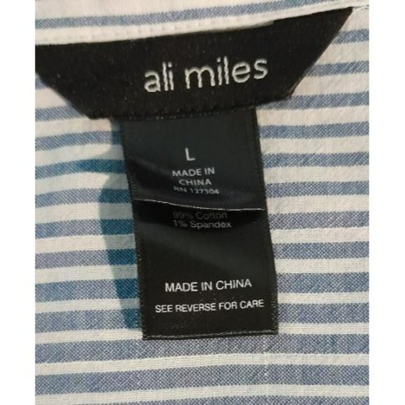 Ali Miles Button Front Crinkle Style Tunic Top Size L - Picture 5 of 6